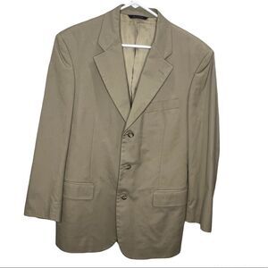 Brook Brothers Men Regent Fit Blazer Beige Jacket Sz 39R, 33W Padded Shoulders